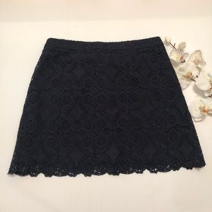 Hollister Junior's Navy Blue Lace Skirt Size 7